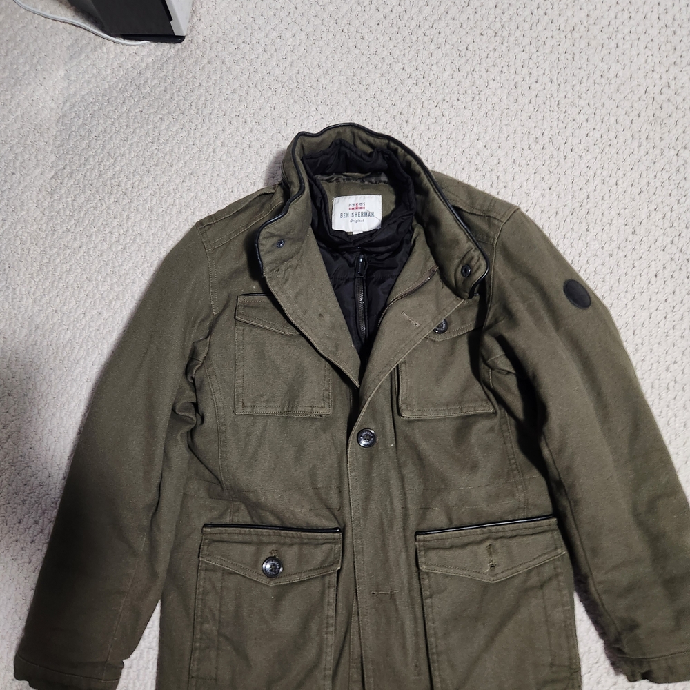 Ben Sherman Olive Green Pea Coat